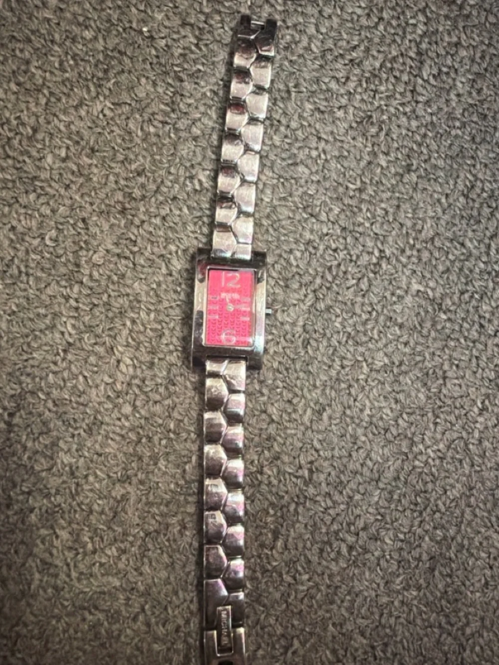 Michael Kors Pink Logo Dial Bracelet Watch Small Rectangular Women’s